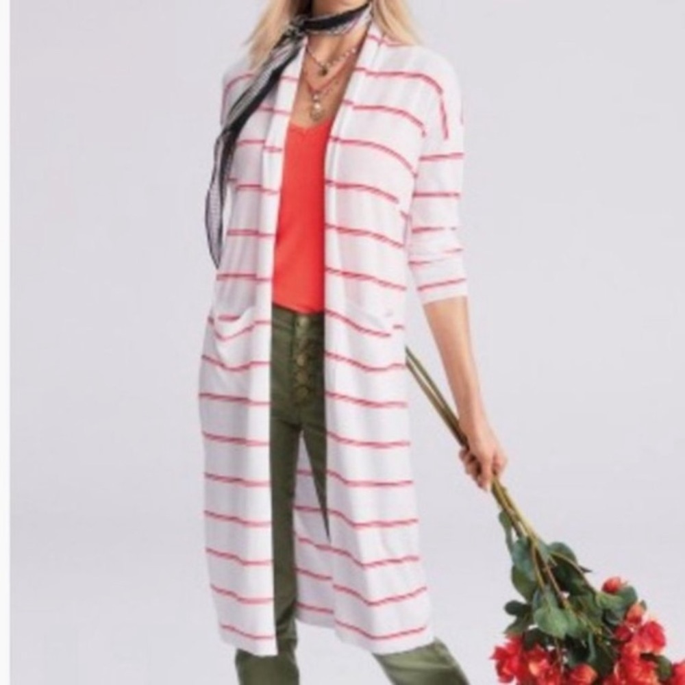 CAbi Style 5826 Stroll Striped Duster Cardigan